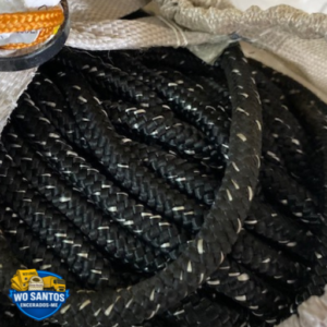 Corda Oleada Preta 8mm 250m WO Santos – Poliéster Virgem, Trançada e Super Resistente
