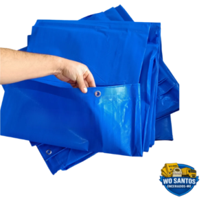 Lona Leve Azul 250 Micras 12x5M WO Santos – Impermeável, Reforçada e Ideal para Coberturas e Proteção